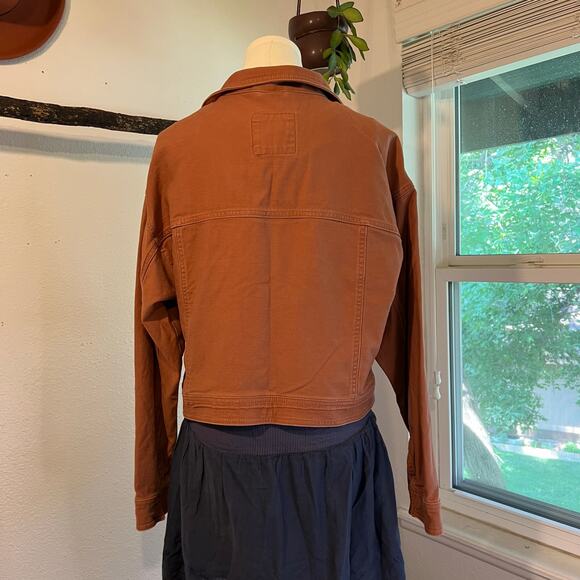 Abercrombie & Fitch Pink Cotton Utility Cargo Cropped Zip Up Jacket Size XL - Picture 5 of 11